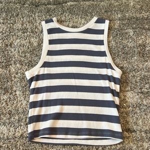 Blue and White striped tank top